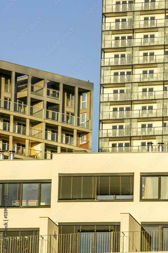 Wienerberg City, modern architecture, blocks of flats, Austria,