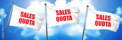 sales quota, 3D rendering, triple flags