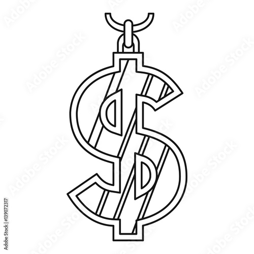 Dollar symbol icon, outline style