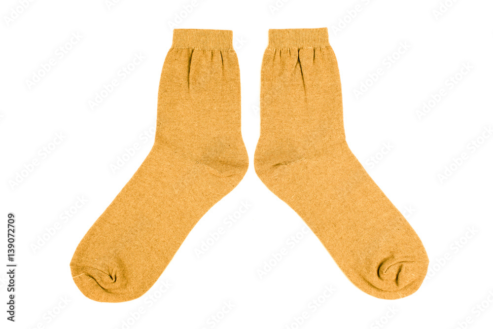 Socks made of cotton isolated on white background. Underwear for men or women. Socks made of cotton isolated on white background. Underwear for men or women.