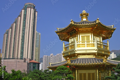 Chi Lin monastery in the city Hongkong