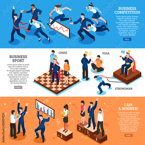 Flat Competition Business Banner Set