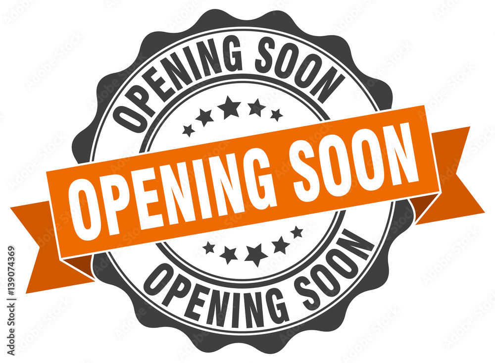 Fototapeta premium opening soon stamp. sign. seal
