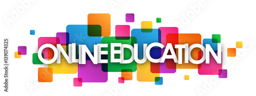 ONLINE EDUCATION Colourful Vector Letters Icon