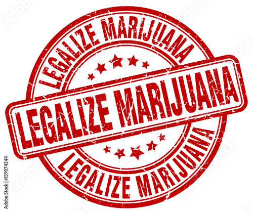 legalize marijuana red grunge round vintage rubber stamp