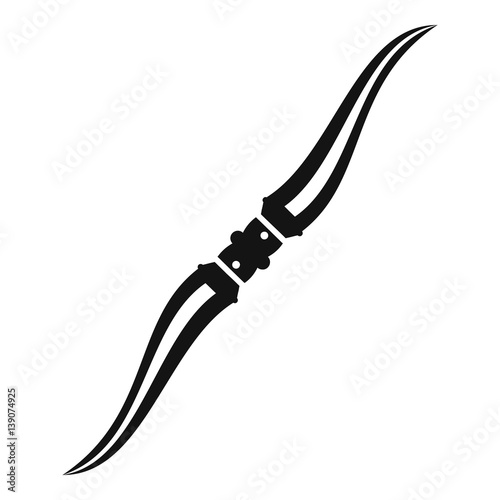 Throwing ninja knife icon, simple style