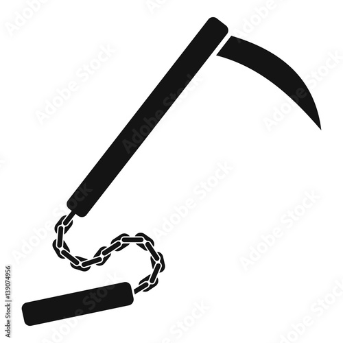 Kusarigama icon, simple style