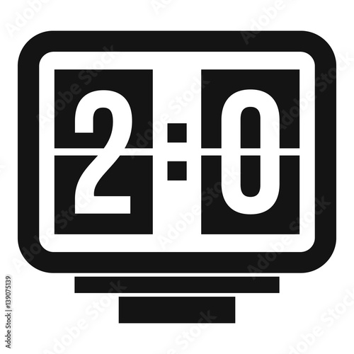 Soccer scoreboard icon, simple style