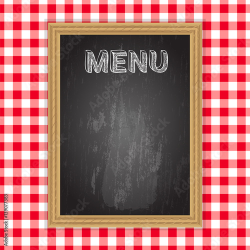 Blackboard Menu On Table