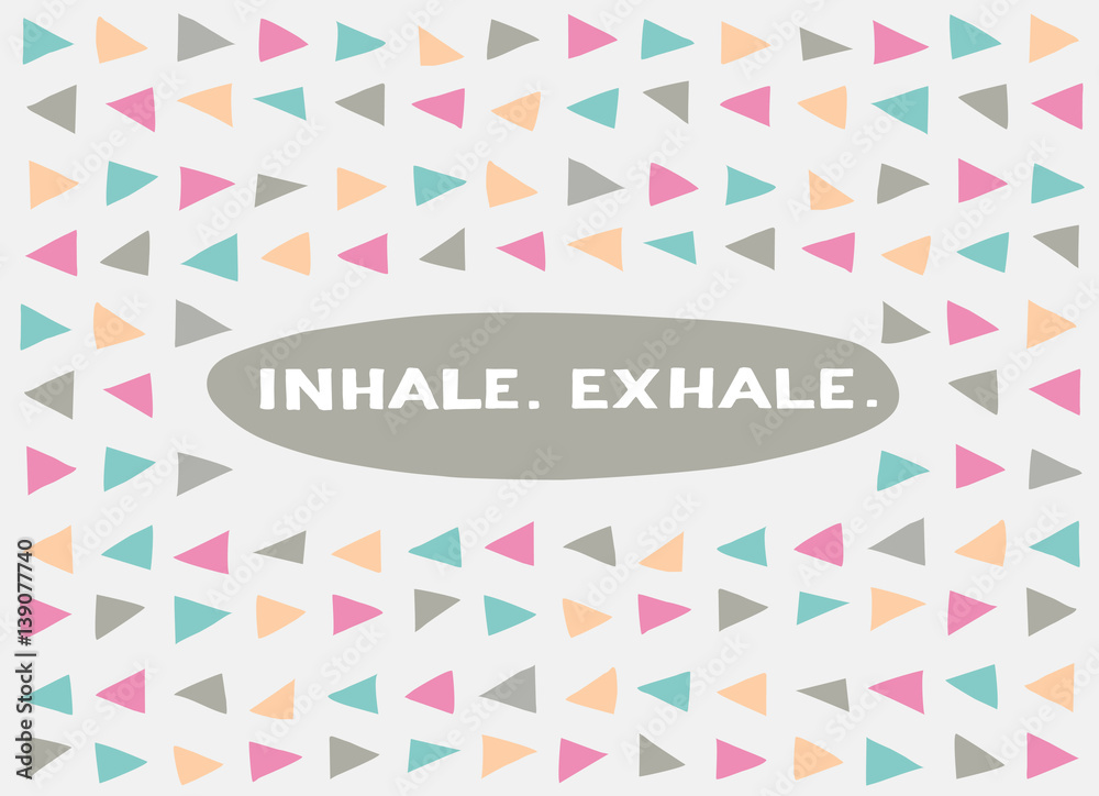 Obraz premium Card in a minimal style, vector templates. Inhale. Exhale.