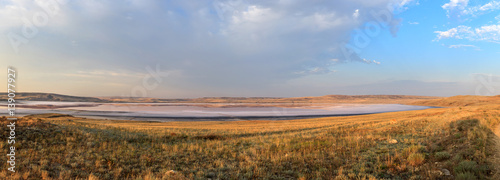 Mud salt lake. Panorama