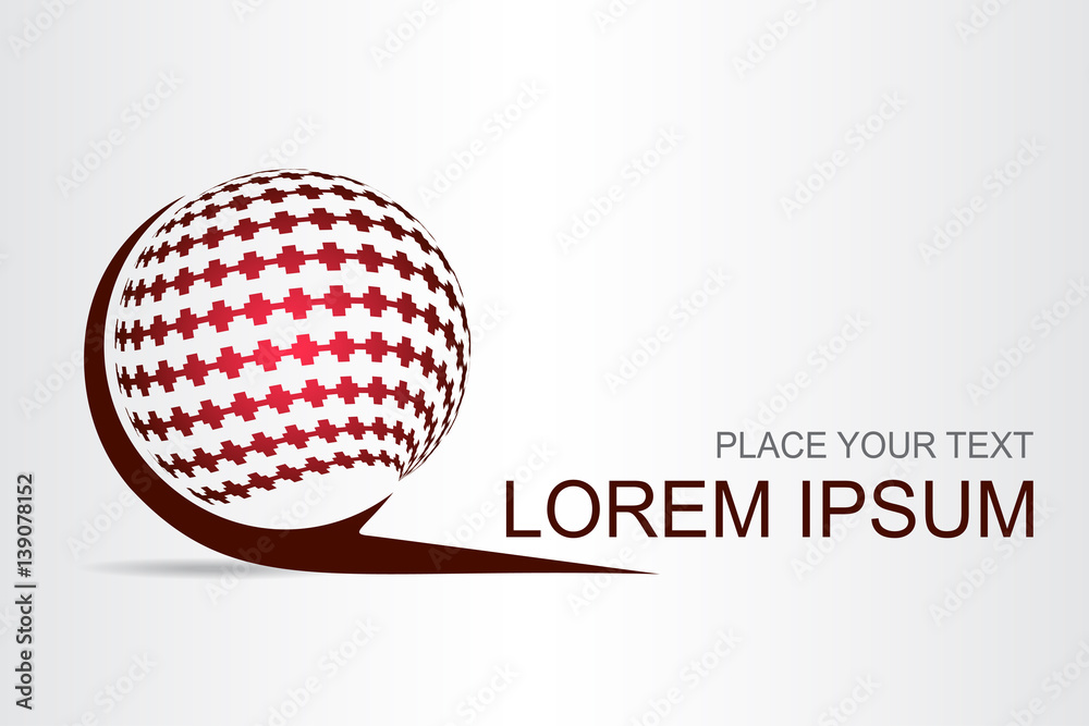 Logo stylized spherical surface with abstract shapes