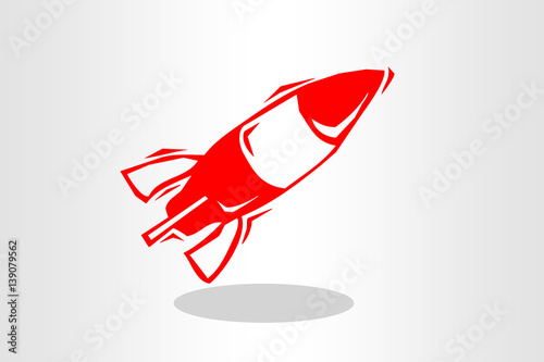 Illustration of rocket spacecraft icon