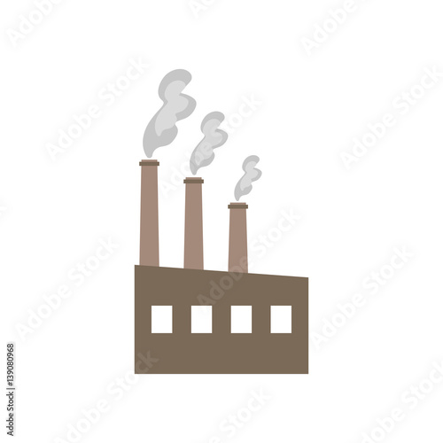 Industrial building factory icon in trendy flat style.