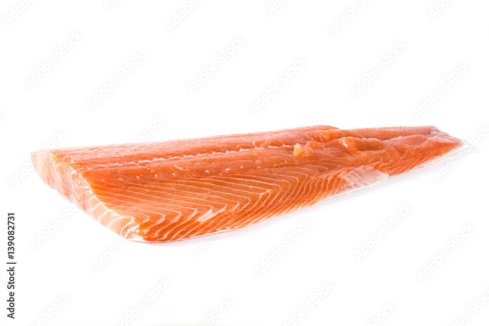 Raw salmon fillet isolated on white background
Raw salmon fillet isolated on white background