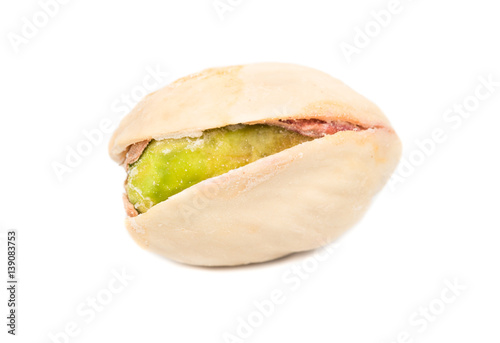 Salted pistachio nut isolated on white background