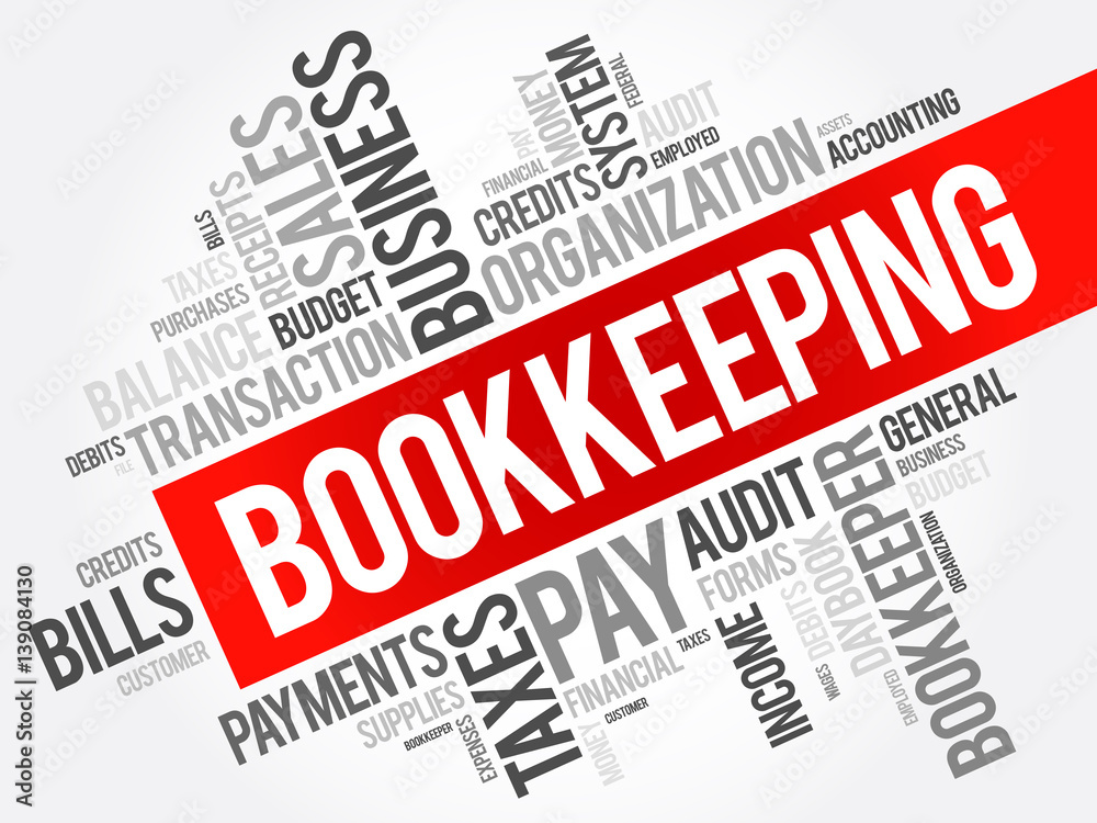 Bookkeeping word cloud collage, business concept background