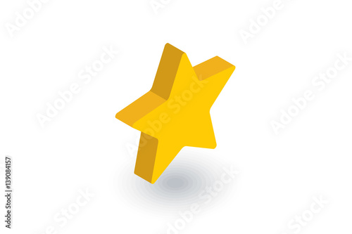 five-pointed star, bookmark isometric flat icon. 3d vector colorful illustration. Pictogram isolated on white background