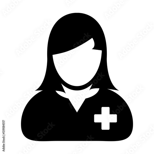 Woman Patient Icon - Medical & Healthcare Glyph Vector illustration