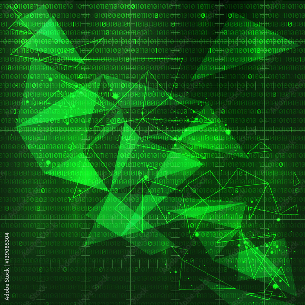 green digital matrix technology future background