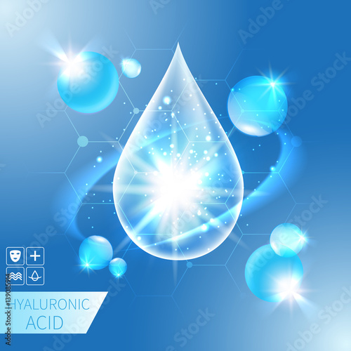 Hyaluronic Acid drop vector illustration