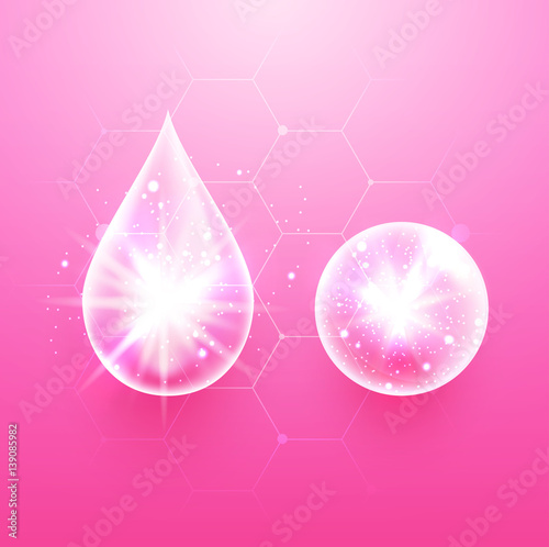 Hyaluronic Acid drops icons element vector photo