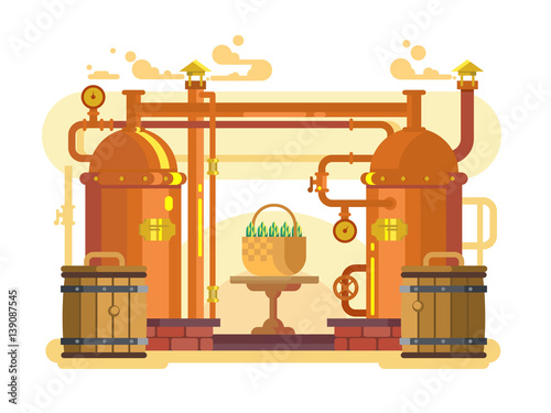 Brewery beer design flat