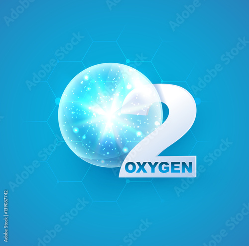 Canvas Print oxygen icon with drop for decoration oxygen cosmetics