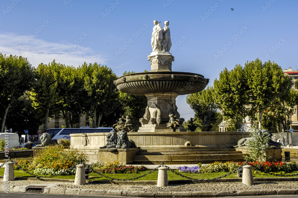 Aix en Provence, La Rotonde, fountain, France, Provence