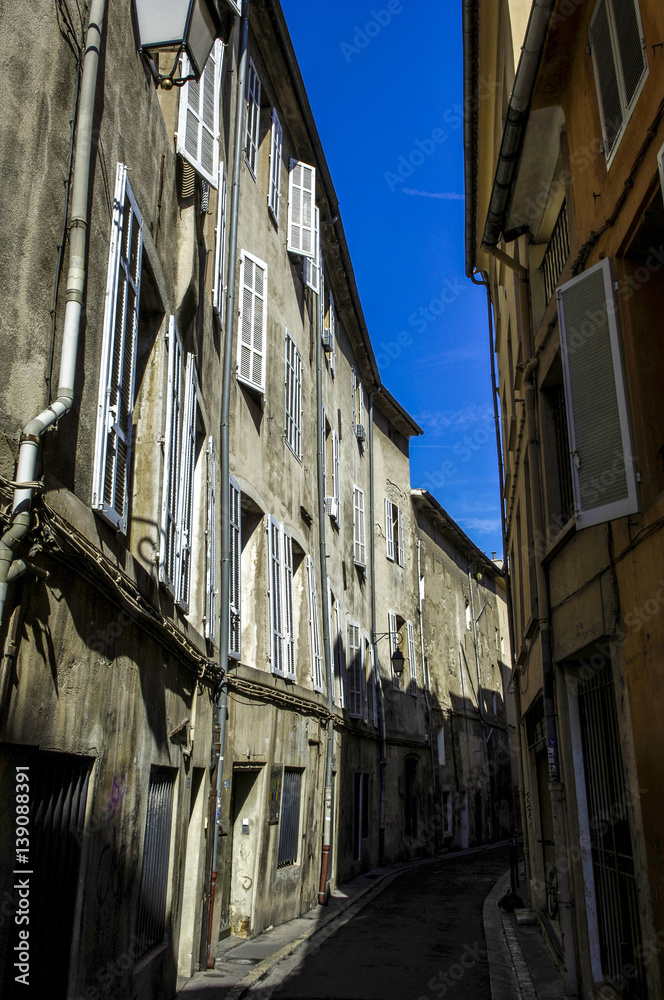 Aix en Provence, narrow alley in Old Town, France, Provence