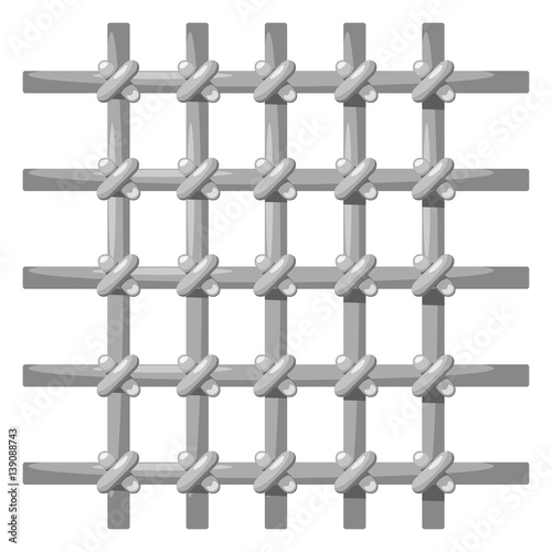 Vector illustration of vintage iron prison bars. Steel bars of a prison in Cartoon style. Vector symbol of bondage and punishment.