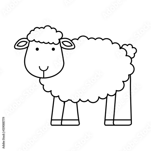 cute sheep manger character vector illustration design