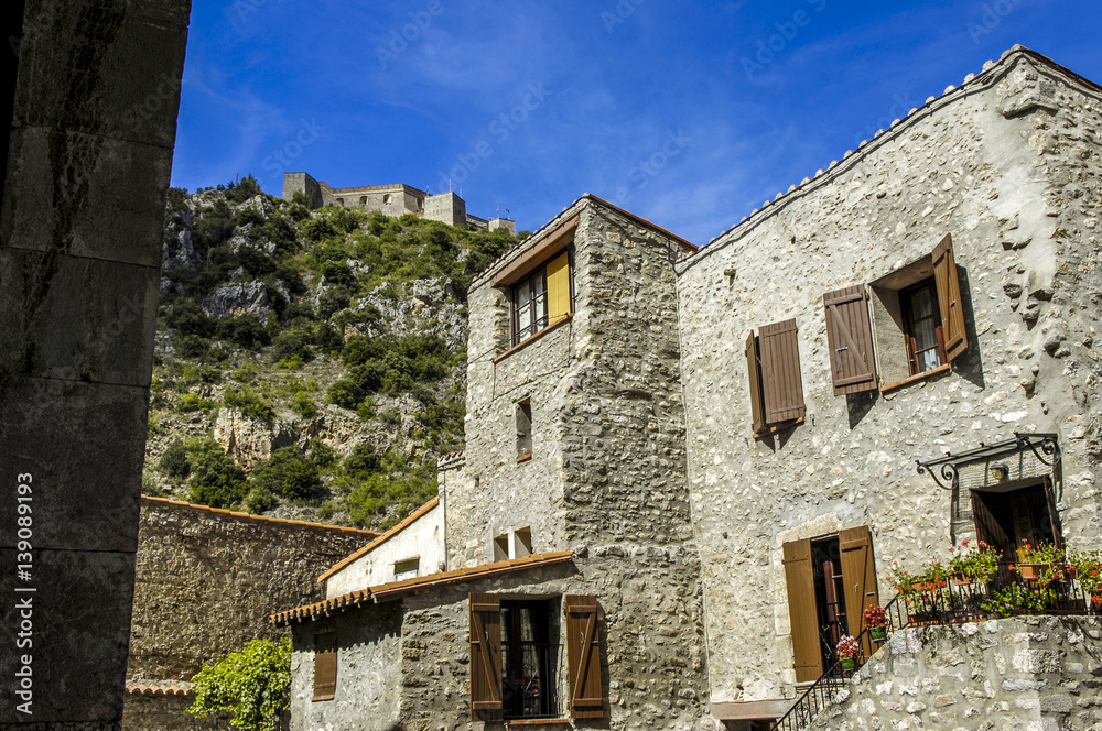 Villefranche de Conflent, city view, France, Pyrenees Villefranche de Conflent, city view, France, Pyrenees