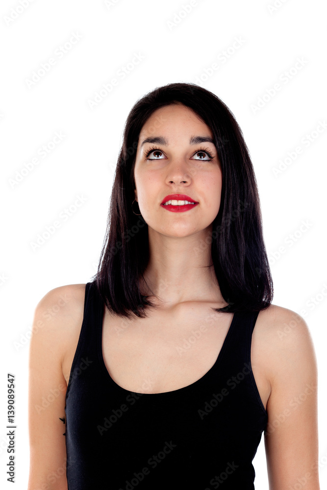 Attractive girl with black t-shirt Attractive girl with black t-shirt