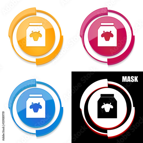 okrągła ikona 3D z blaskiem zestaw