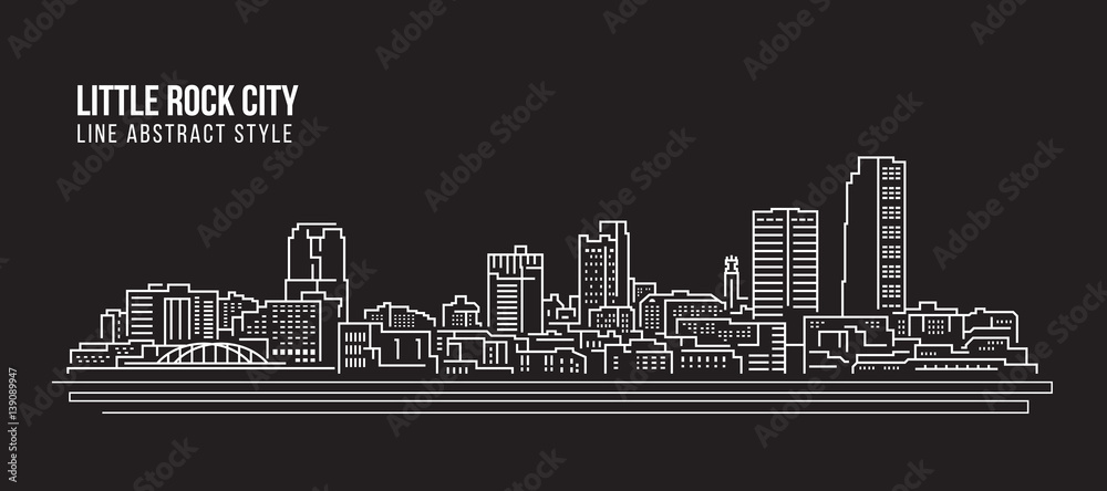 Fototapeta Cityscape Building Line art Vector Illustration design - Little Rock city