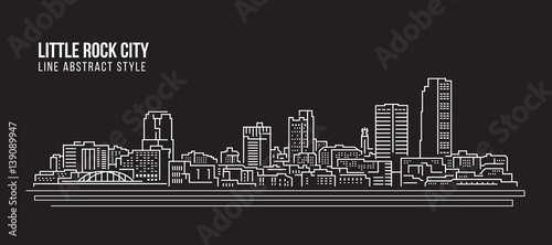 Cityscape Building Line art Vector Illustration design - Little Rock city
