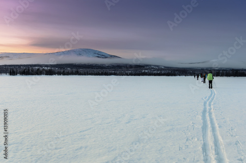 Tourists in Russian Lapland  Kola Peninsula