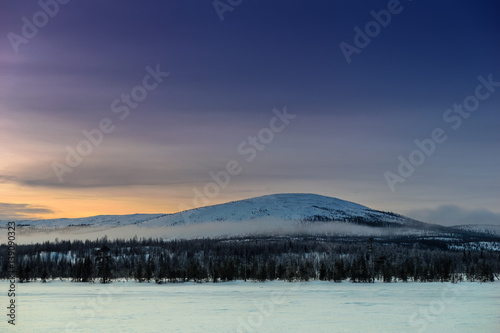 Winter landscape in Russian Lapland, Kola Peninsula © evdokimari