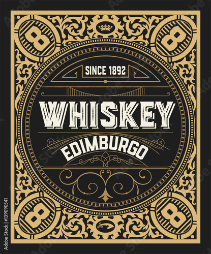Whiskey card. Vertical design