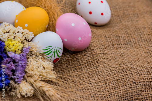 Fotografie Happy Easter day, bunny and egg, Christians worldwide celebrate
