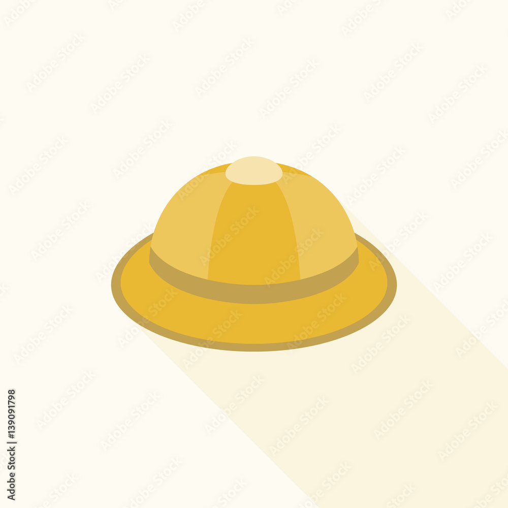 Safari hat icon, flat design with long shadow Safari hat icon, flat design with long shadow