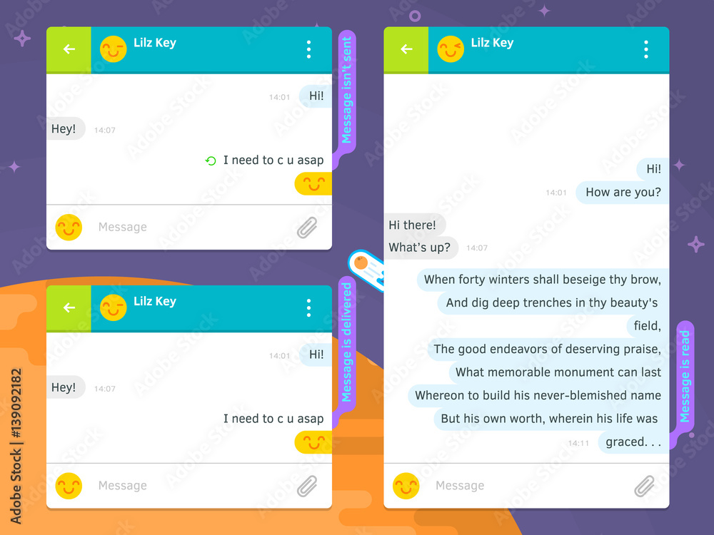 Obraz premium Mobile Phone Chat Message Notifications