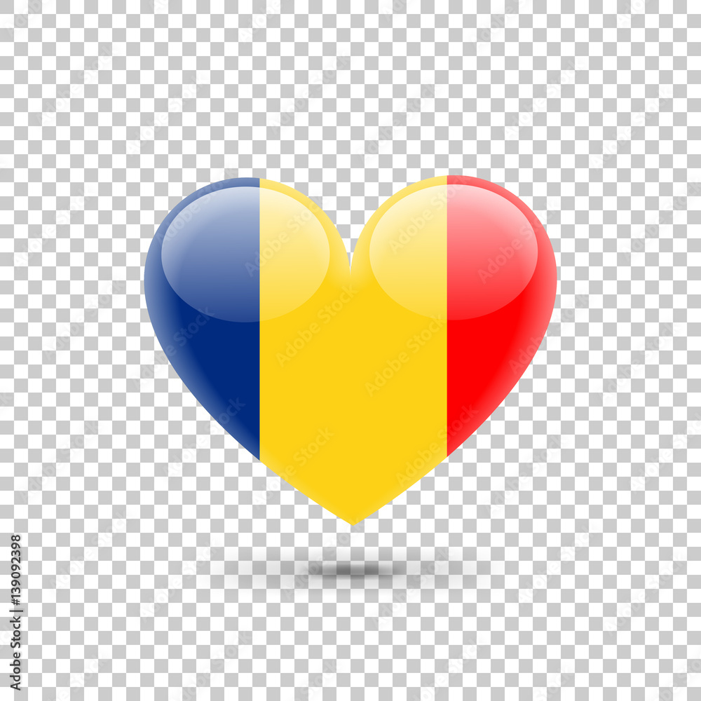 Fototapeta premium Romanian Flag Heart