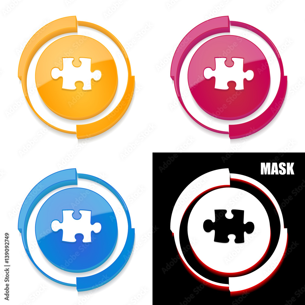 Obraz premium okrągła ikona 3D z blaskiem zestaw 