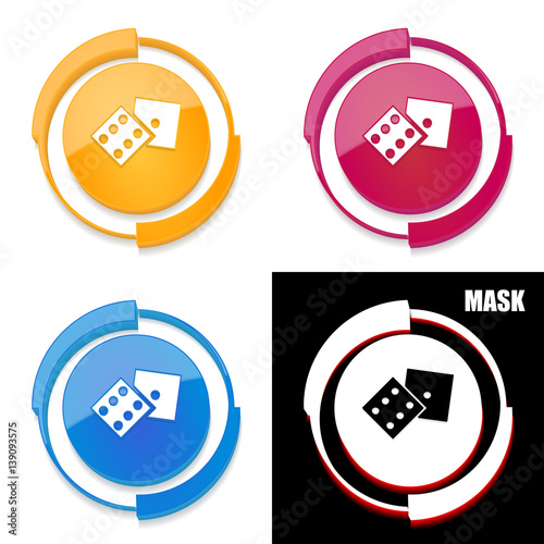  okrągła ikona 3D z blaskiem zestaw 