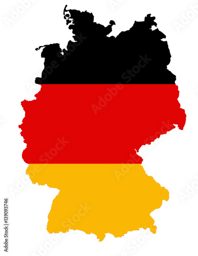 Deutscvhlandkarte in Schwarz/Rot/Gold