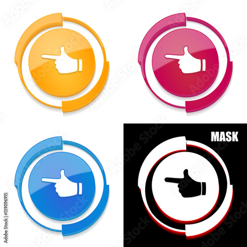  okrągła ikona 3D z blaskiem zestaw 