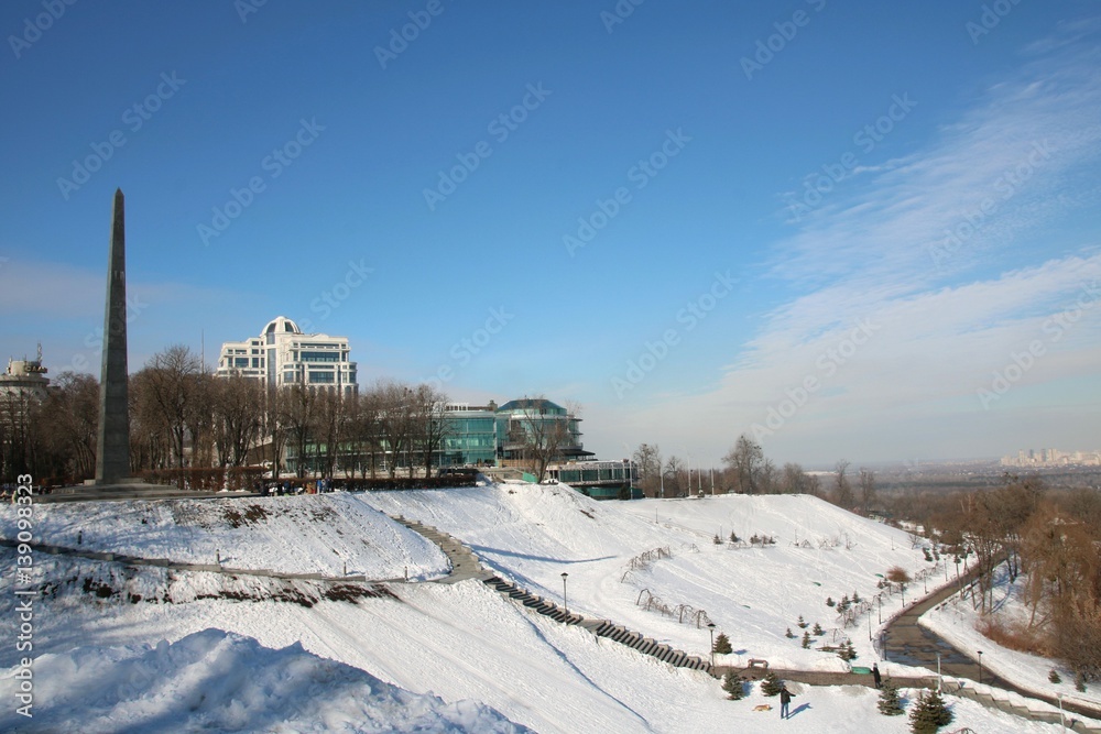 Fototapeta premium winter city landscape