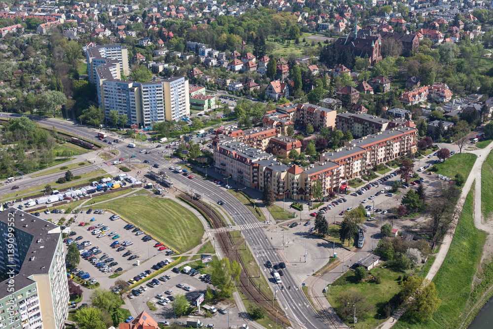 Fototapeta premium aerial view of the city suburbs